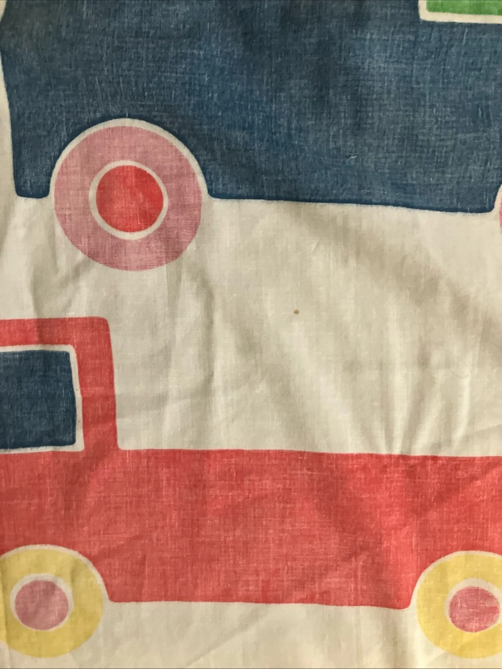 marimekko Cars And Trucks Print Flat Sheet Twin Vintage 1970s Bo Boo Dan Rivers